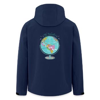 The Traveler - Holiday Design - Travel - Travel - Men’s Recycled Softshell Jacket by Stanley/Stella - navy - Back - AI Model Male 185 light (185cm)