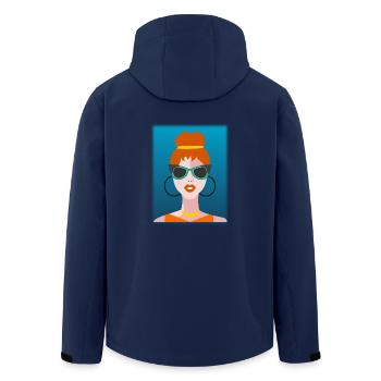 EHEFRAU. TOCHTER. JUGENDLICHER. FRAUENTAG - Recycelte Männer Softshell-Jacke von Stanley/Stella - Navy - Hinten - AI Model Male 185 light (185cm)
