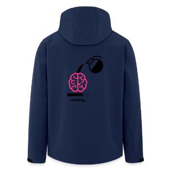 Coffee charging status - Men’s Recycled Softshell Jacket by Stanley/Stella - navy - Back - AI Model Male 185 light (185cm)