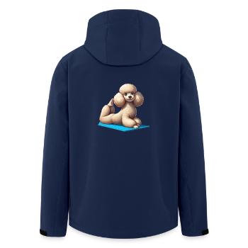 Hund Pudel Yoga Gymnastik - Recycelte Männer Softshell-Jacke von Stanley/Stella - Navy - Hinten - AI Model Male 185 light (185cm)