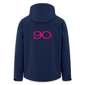 90. 90 YEARS. 90TH ANNIVERSARY. 90TH ANNIVERSARY. - Men’s Recycled Softshell Jacket by Stanley/Stella - navy - Back - AI Model Male 185 light (185cm)