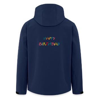 ALLES GUTE ZUM GEBURTSTAG. ALLES GUTE ZUM GEBURTSTAG. JAHRESTAG. - Recycelte Männer Softshell-Jacke von Stanley/Stella - Navy - Hinten - AI Model Male 185 light (185cm)