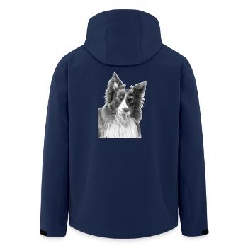 Border Collie Nr. 3 - Recycelte Männer Softshell-Jacke von Stanley/Stella - Navy - Hinten - AI Model Male 185 light (185cm)