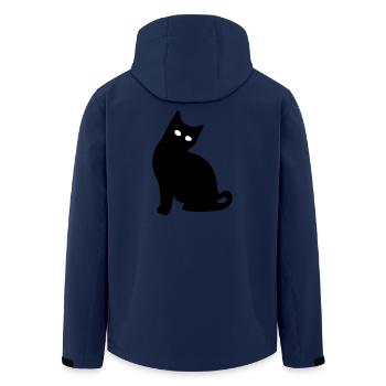 Katze Silhouette schwarz Geschenk Katzenliebhaber - Recycelte Männer Softshell-Jacke von Stanley/Stella - Navy - Hinten - AI Model Male 185 light (185cm)