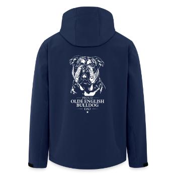 Olde English Bulldog Dad Dog Dog OEB Wilsigns - Men’s Recycled Softshell Jacket by Stanley/Stella - navy - Back - AI Model Male 185 light (185cm)
