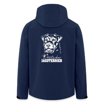 Deutscher Jagdterrier Jagdhunde Portrait Wilsigns - Recycelte Männer Softshell-Jacke von Stanley/Stella - Navy - Hinten - AI Model Male 185 light (185cm)
