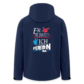 ER HEIRATET JGA - Recycelte Männer Softshell-Jacke von Stanley/Stella - Navy - Hinten - AI Model Male 185 light (185cm)