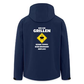 Grillen Bier Barbeque BBQ Fleisch Geschenk Männer - Recycelte Männer Softshell-Jacke von Stanley/Stella - Navy - Hinten - AI Model Male 185 light (185cm)