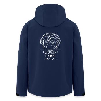 LABBI Labrador Schutzengel Hunde Spruch Wilsigns - Recycelte Männer Softshell-Jacke von Stanley/Stella - Navy - Hinten - AI Model Male 185 light (185cm)