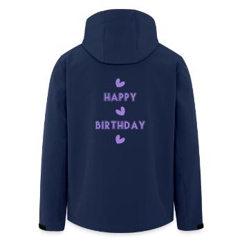 ALLES GUTE ZUM GEBURTSTAG!. ALLES GUTE ZUM GEBURTSTAG!. JAHRESTAG. - Recycelte Männer Softshell-Jacke von Stanley/Stella - Navy - Hinten - AI Model Male 185 light (185cm)