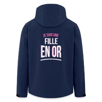 je suis une Fille en or cadeau idée humour - Veste softshell homme en polyester recyclé Stanley/Stella - marine - Dos - AI Model Male 185 light (185cm)