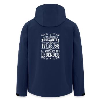 1958 60 60. ans Légendes Anniversaire cadeau - Recycelte Männer Softshell-Jacke von Stanley/Stella - Navy - Hinten - AI Model Male 185 light (185cm)