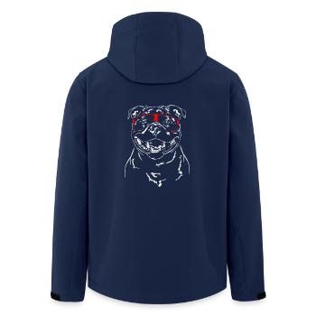 STAFFORDSHIRE BULLTERRIER Hund Brille Wilsigns - Recycelte Männer Softshell-Jacke von Stanley/Stella - Navy - Hinten - AI Model Male 185 light (185cm)