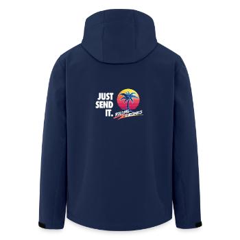 Just Send It @ RollingDrones - Men’s Recycled Softshell Jacket by Stanley/Stella - navy - Back - AI Model Male 185 light (185cm)