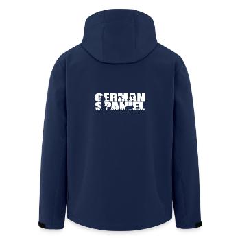 GERMAN SPANIEL Hunting Dogs Hunting Dog Hunter Wilsigns - Men’s Recycled Softshell Jacket by Stanley/Stella - navy - Back - AI Model Male 185 light (185cm)