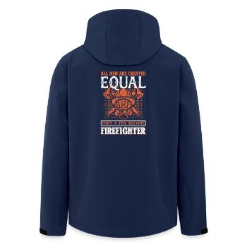 Feuerwehrmann - Recycelte Männer Softshell-Jacke von Stanley/Stella - Navy - Hinten - AI Model Male 185 light (185cm)