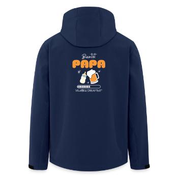 Bald kommt Daddy Humor Schwangerschaft mit Bier und Babyflasche - Recycelte Männer Softshell-Jacke von Stanley/Stella - Navy - Hinten - AI Model Male 185 light (185cm)