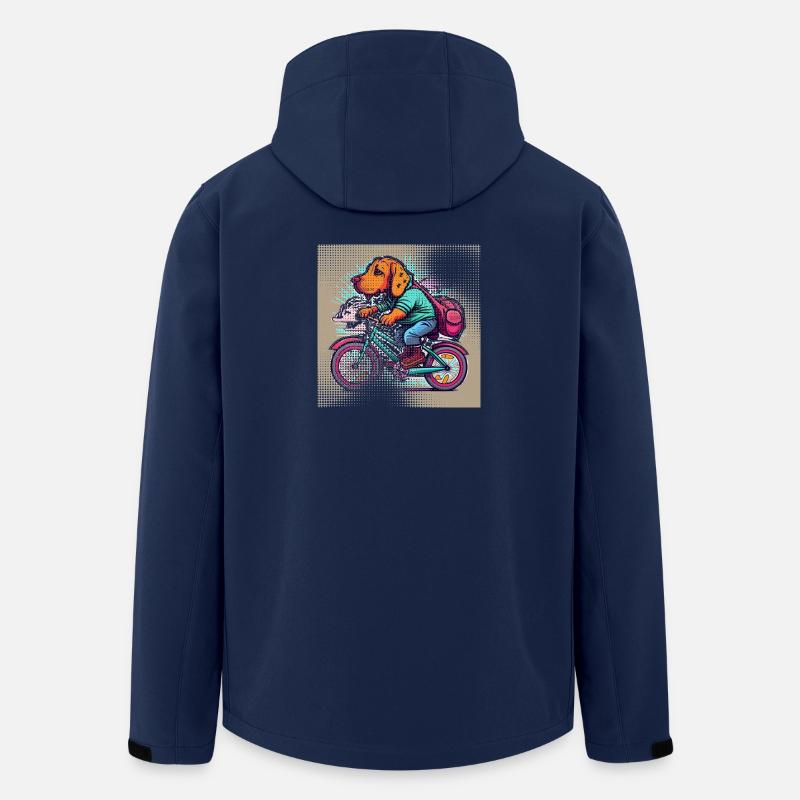 dog on bike | Transparent effect - Recycelte Männer Softshell-Jacke von Stanley/Stella - Navy