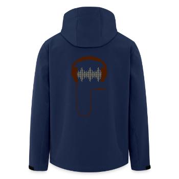 Kopfhörer DJ Club Musik Turntable Plattenspieler - Recycelte Männer Softshell-Jacke von Stanley/Stella - Navy - Hinten - AI Model Male 185 light (185cm)