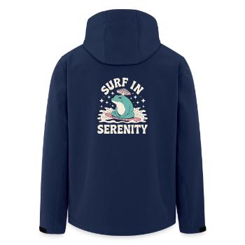 Surf en sérénité - Mignon grenouille autocollant - Veste softshell homme en polyester recyclé Stanley/Stella - marine - Dos - AI Model Male 185 light (185cm)