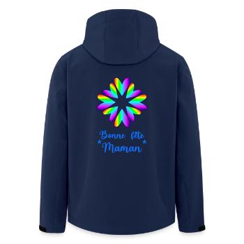 FÊTE DES MÈRES. BONNE FÊTE MAMAN. MAMAN. JE T'AIME - Veste softshell homme en polyester recyclé Stanley/Stella - marine - Dos - AI Model Male 185 light (185cm)
