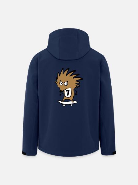 Skate Igel "Knut Heinrich" mit Startnummer 7 - Recycelte Männer Softshell-Jacke von Stanley/Stella - Navy