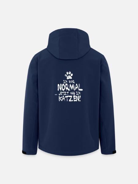 Ich war normal... Jetzt hab ich Katzen! - Recycelte Männer Softshell-Jacke von Stanley/Stella - Navy