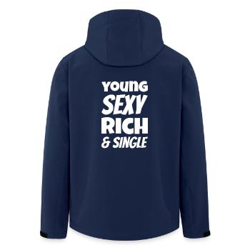 Young sexy Rich and single - Recycelte Männer Softshell-Jacke von Stanley/Stella - Navy - Hinten - AI Model Male 185 light (185cm)