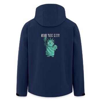 MEOW YORK KITTY - Recycelte Männer Softshell-Jacke von Stanley/Stella - Navy - Hinten - AI Model Male 185 light (185cm)