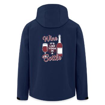 WINE LOVER LIKE YOGA IN EINEM BOTTLE SHIRT - Recycelte Männer Softshell-Jacke von Stanley/Stella - Navy - Hinten - AI Model Male 185 light (185cm)