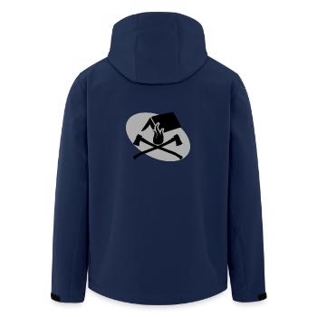 Ax Fire Tent Camping Camping Gift - Men’s Recycled Softshell Jacket by Stanley/Stella - navy - Back - AI Model Male 185 light (185cm)