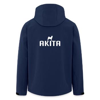 AKITA Dog breed American Akita Inu Dog Wilsigns - Men’s Recycled Softshell Jacket by Stanley/Stella - navy - Back - AI Model Male 185 light (185cm)