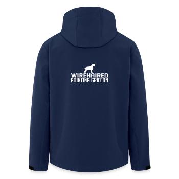 Wirehaired Pointing Griffon Dog Breed Dogs - Men’s Recycled Softshell Jacket by Stanley/Stella - navy - Back - AI Model Male 185 light (185cm)