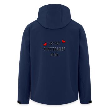 HAPPY BIRTHDAY. HAPPY BIRTHDAY. ANNIVERSARY. - Men’s Recycled Softshell Jacket by Stanley/Stella - navy - Back - AI Model Male 185 light (185cm)