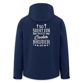 So sieht ein richtig cooler Bruder aus - Recycelte Männer Softshell-Jacke von Stanley/Stella - Navy - Hinten - AI Model Male 185 light (185cm)