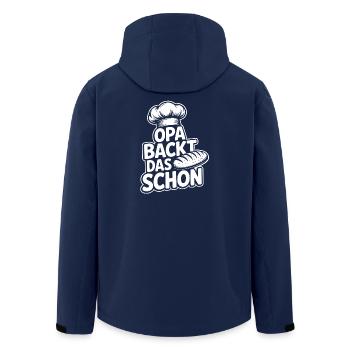 Opa backt das schon - Recycelte Männer Softshell-Jacke von Stanley/Stella - Navy - Hinten - AI Model Male 185 light (185cm)