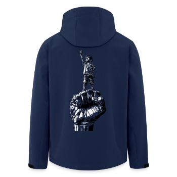 Das rebellische Kind - Recycelte Männer Softshell-Jacke von Stanley/Stella - Navy - Hinten - AI Model Male 185 light (185cm)