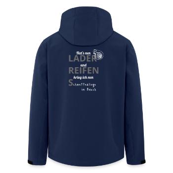 Lader und Reifen - Recycelte Männer Softshell-Jacke von Stanley/Stella - Navy - Hinten - AI Model Male 185 light (185cm)