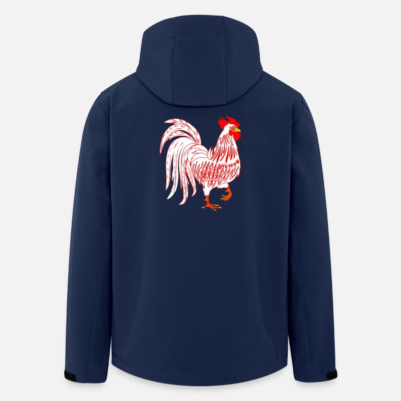Weißer Hahn Hahn Coq - Recycelte Männer Softshell-Jacke von Stanley/Stella - Navy