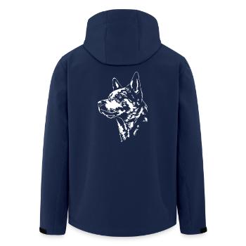 Australian Cattle Dog Portrait Hund Hunde Wilsigns - Recycelte Männer Softshell-Jacke von Stanley/Stella - Navy - Hinten - AI Model Male 185 light (185cm)
