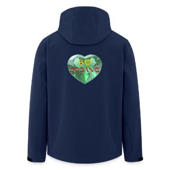 Diamond Heart I Love Bio - Veste softshell homme en polyester recyclé Stanley/Stella - marine - Dos - AI Model Male 185 light (185cm)