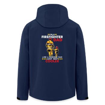 Firefighter Dad Fireman Feuerwehr Geschenk Vater - Recycelte Männer Softshell-Jacke von Stanley/Stella - Navy - Hinten - AI Model Male 185 light (185cm)