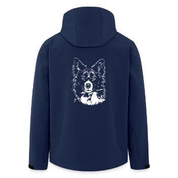 BORDER COLLIE Portrait Herding Dogs Dogs Wilsigns - Men’s Recycled Softshell Jacket by Stanley/Stella - navy - Back - AI Model Male 185 light (185cm)