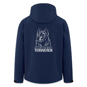 TERVUEREN Life is better Hunde Spruch Wilsigns - Men’s Recycled Softshell Jacket by Stanley/Stella - navy - Back - AI Model Male 185 light (185cm)