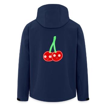 Cherries Retro Vintage Cherry 80s 90s - Men’s Recycled Softshell Jacket by Stanley/Stella - navy - Back - AI Model Male 185 light (185cm)