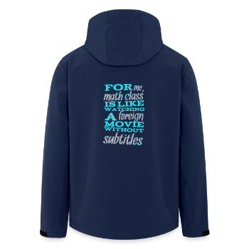 For me, math class is ... - Sayings - Funny Quotes - Men’s Recycled Softshell Jacket by Stanley/Stella - navy - Back - AI Model Male 185 light (185cm)