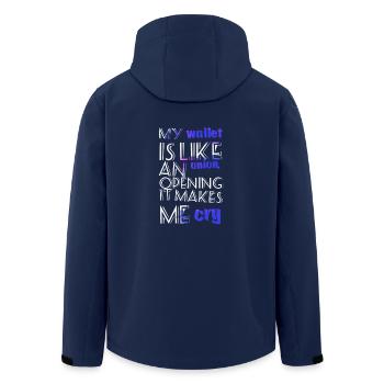 Mon portefeuille est comme un ... - imagées - Funny T-shirts - Veste softshell homme en polyester recyclé Stanley/Stella - marine - Dos - AI Model Male 185 light (185cm)