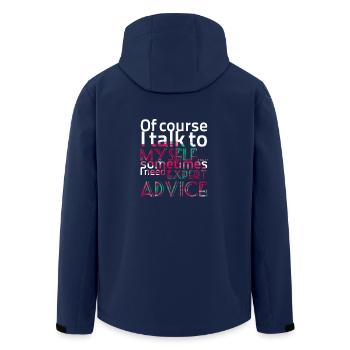 Of course I talk to ... - Sayings - Funny T-Shirts - Men’s Recycled Softshell Jacket by Stanley/Stella - navy - Back - AI Model Male 185 light (185cm)