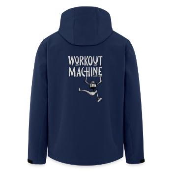Workout machine! Funny sporty robot - Men’s Recycled Softshell Jacket by Stanley/Stella - navy - Back - AI Model Male 185 light (185cm)
