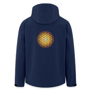 Blume des Lebens - Flower of Life - Men’s Recycled Softshell Jacket by Stanley/Stella - navy - Back - AI Model Male 185 light (185cm)